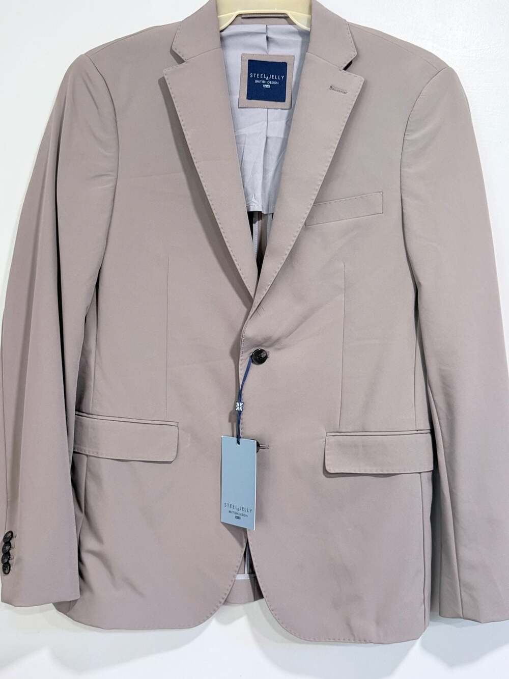 Steel & Jelly British Design Taupe Suit Jacket Blazer Size UK 40 / US 40